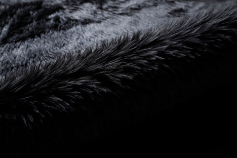 Black Faux Fur Sheepskin Area Rug by Homemartgoods