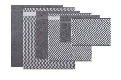 Kathy Ireland 6 Piece Chevron Jacquard Towel Set With Lets Dry