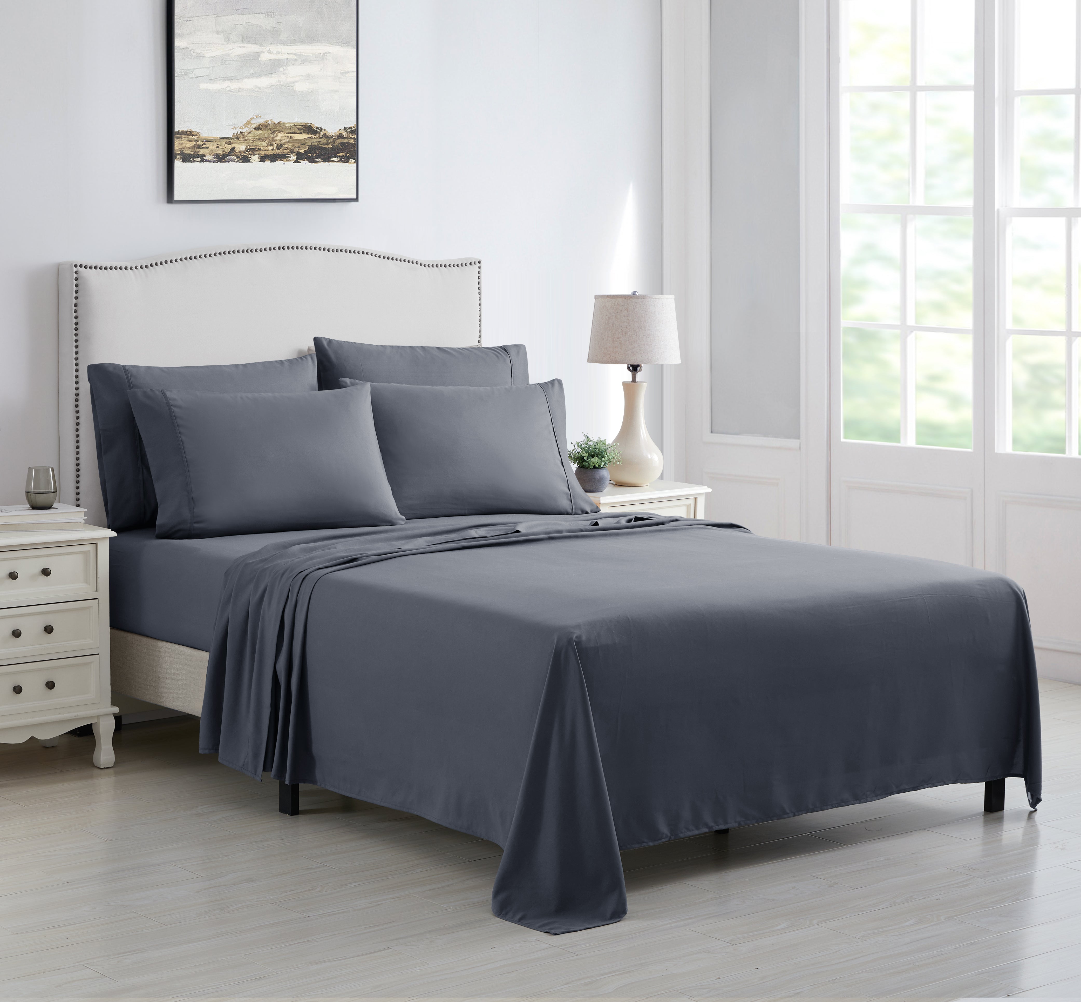  Kathy Ireland Home Kathy Ireland 4 Piece Brushed Microfiber Sheet Set - Full - Bonton