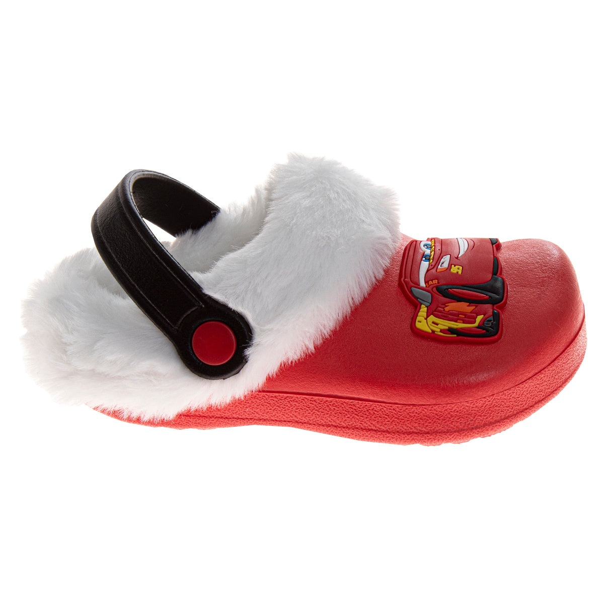  Josmo Disney Cars Lightning Mcqueen Fuzzy Fleece Lined Clogs for Boys Winter Warm Plush Garden Shoes (Toddler) - 5-6 - Bonton