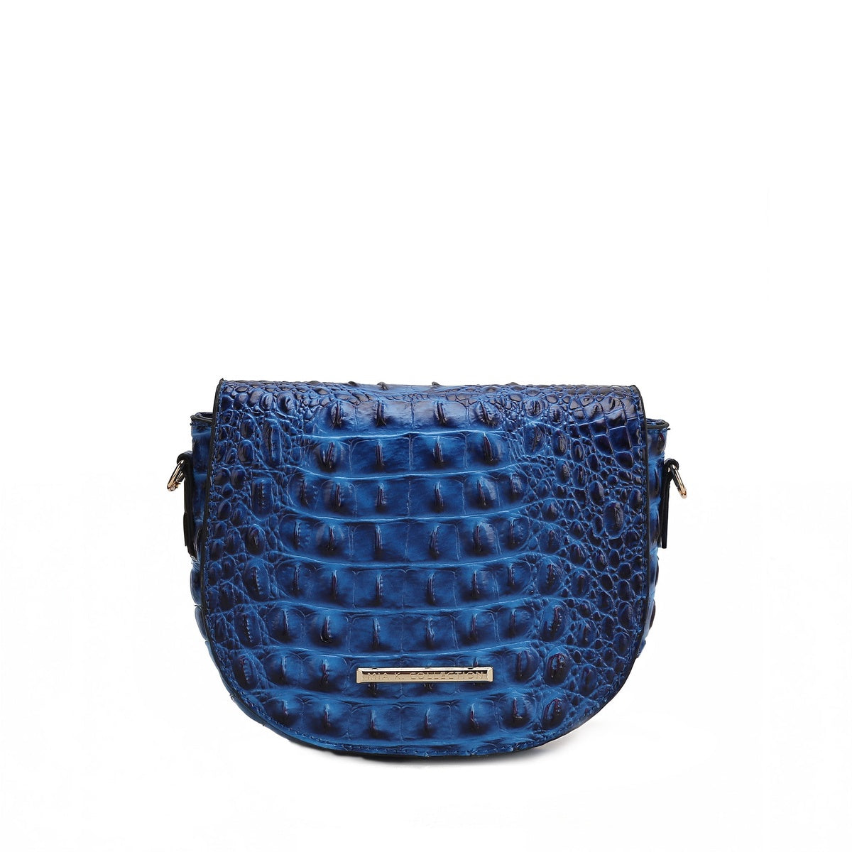  MKF Collection Amalia Solid Croc Crossbody Bag - Croco Black - Bonton