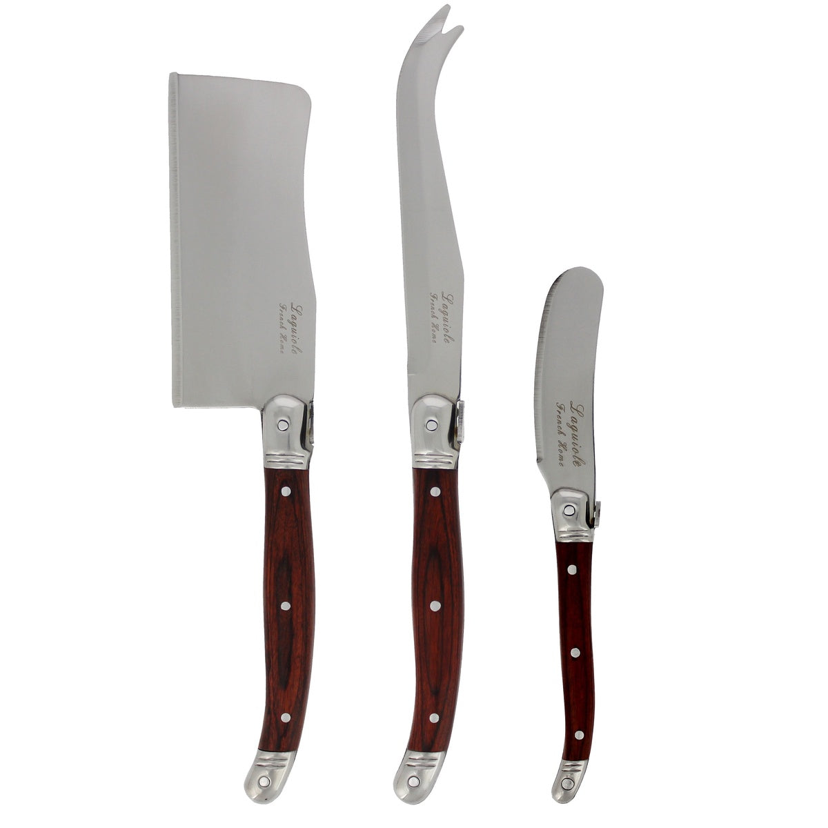  French Home 3 Piece Large Laguiole Pakkawood Cheese Knife Set - Default Title - Bonton