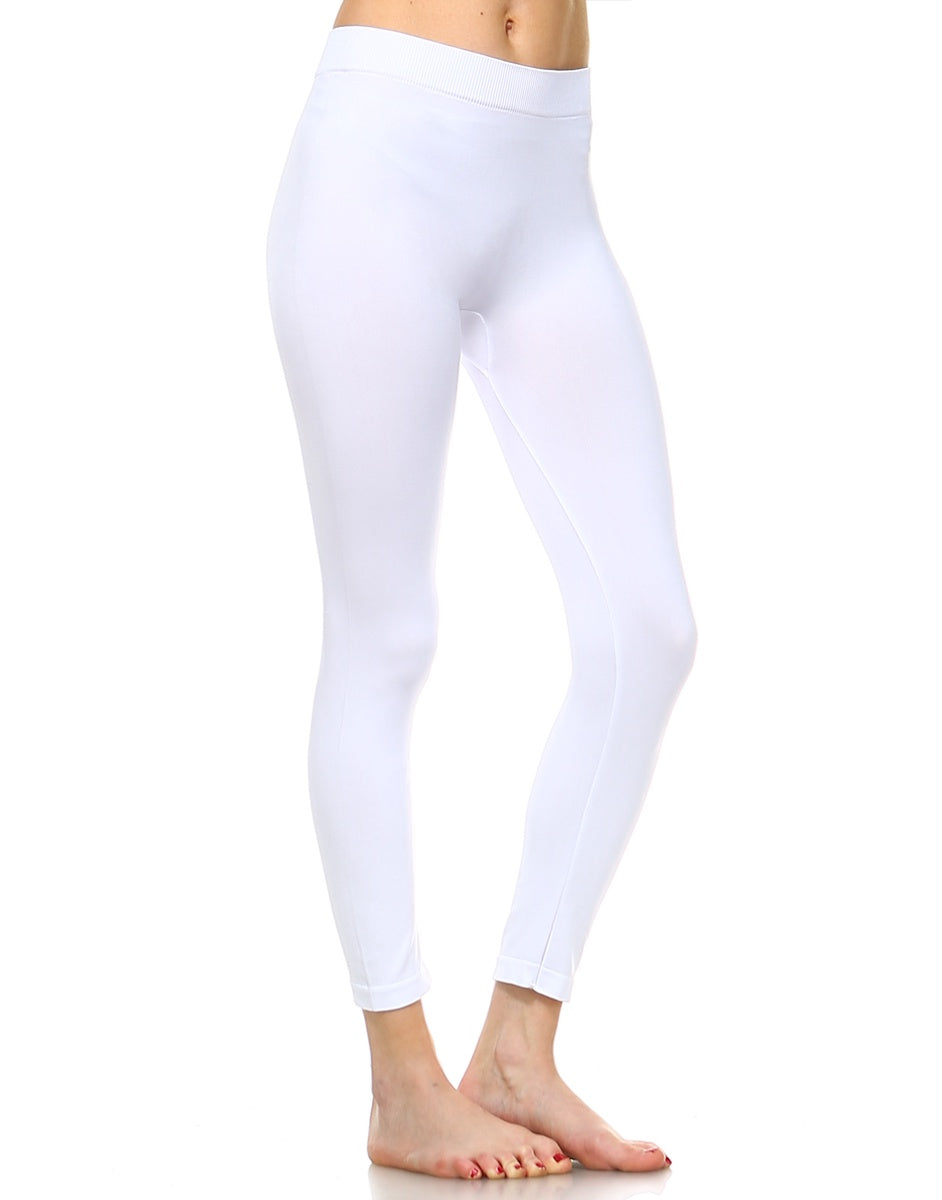  White Mark Solid Leggings - one size - Bonton