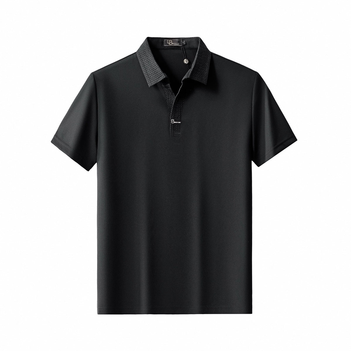  Barocco Stride Contrast Collar Polo BLACK - BLACK - Bonton