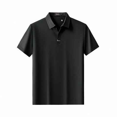 Stride Contrast Collar Polo BLACK
