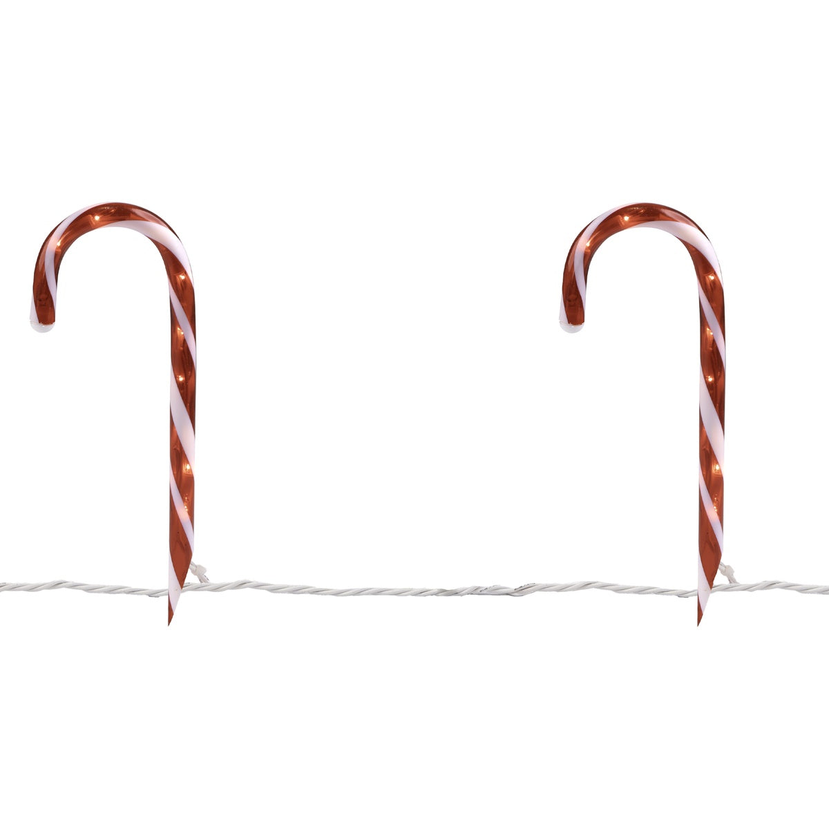  Northlight Lighted Candy Cane Outdoor Christmas Pathway Markers - 13.5' White Wire - Set of 10 - Default Title - Bonton
