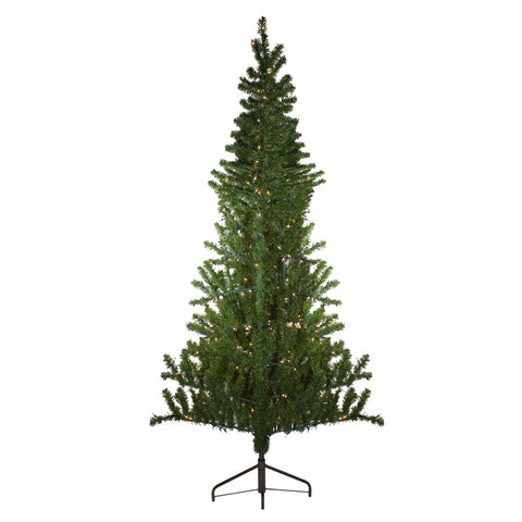 7.5' Pre-Lit Medium Canadian Pine Artificial Christmas Wall Tree - Clear Lights