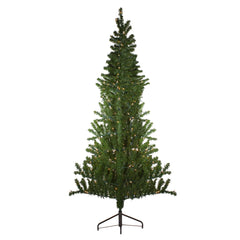 7.5' Pre-Lit Medium Canadian Pine Artificial Christmas Wall Tree - Clear Lights