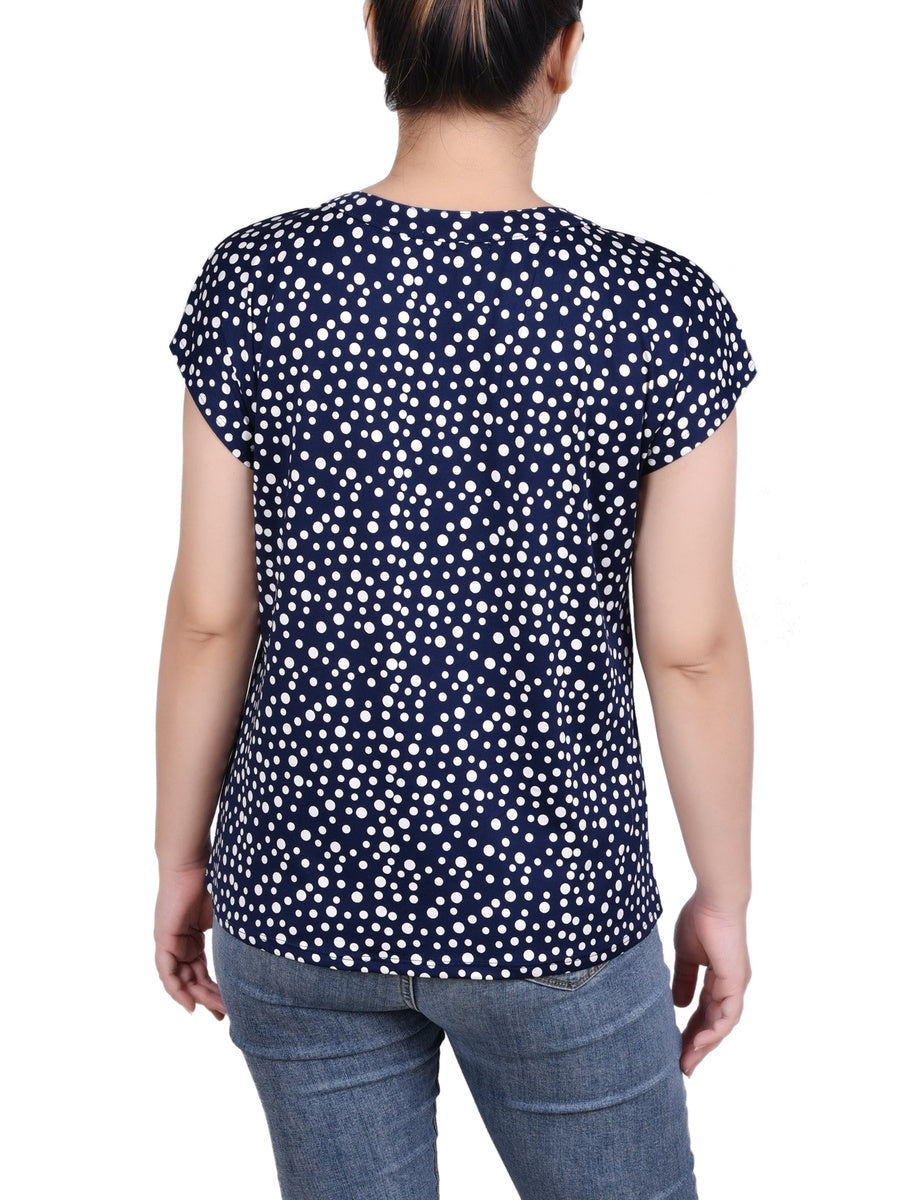  NY Collection Extended Sleeve Top With Grommets - Nice Icemoon - Bonton