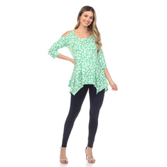 Women's Leopard Cold Shoulder Tunic