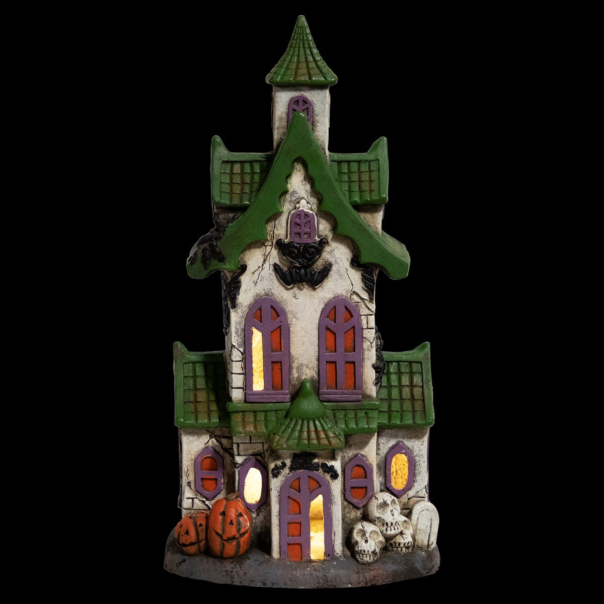  Northlight LED Lighted Haunted House With Skulls Halloween Decoration - 22.75