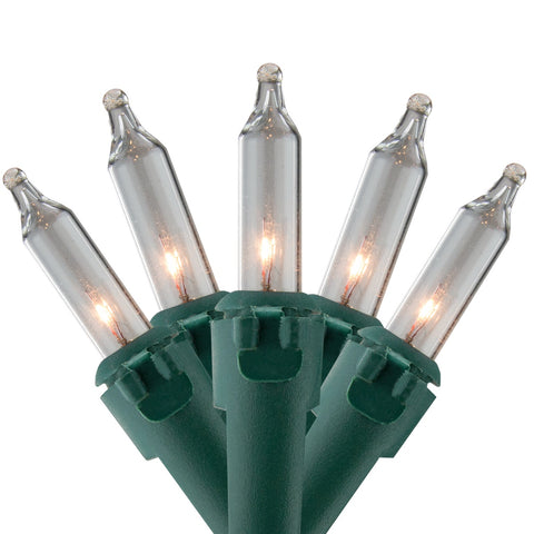 100-Count Clear Mini Christmas Light Set  20.25ft Green Wire