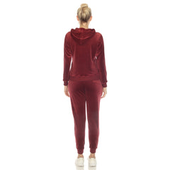 Women's 2 Piece Velour Tracksuit Set