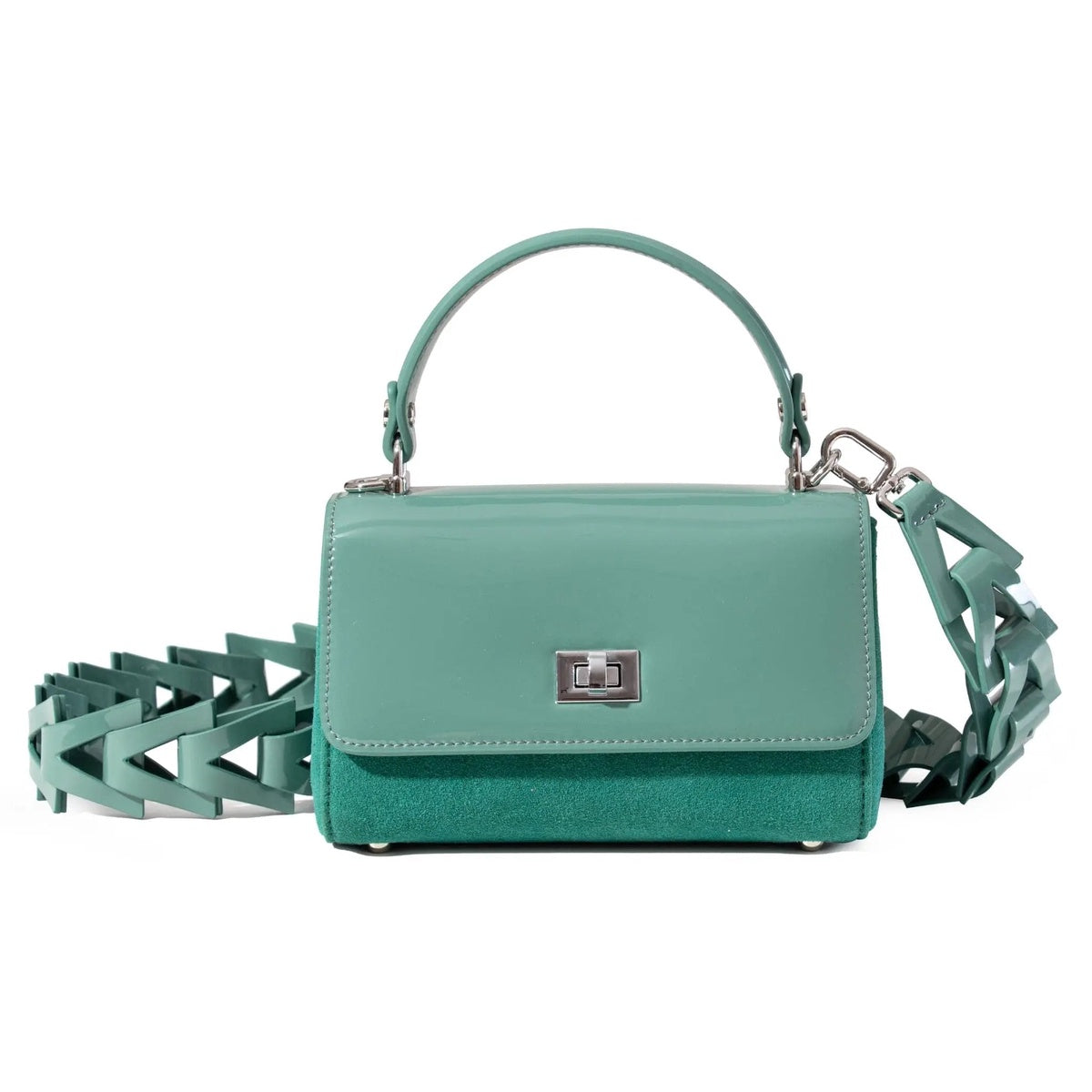  Jurgi Lili Bag - Mint Patent & Suede - Mint - Bonton