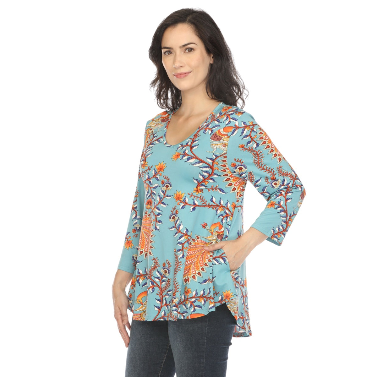  White Mark Women's Vibrant Boho Swing Top - S - Bonton