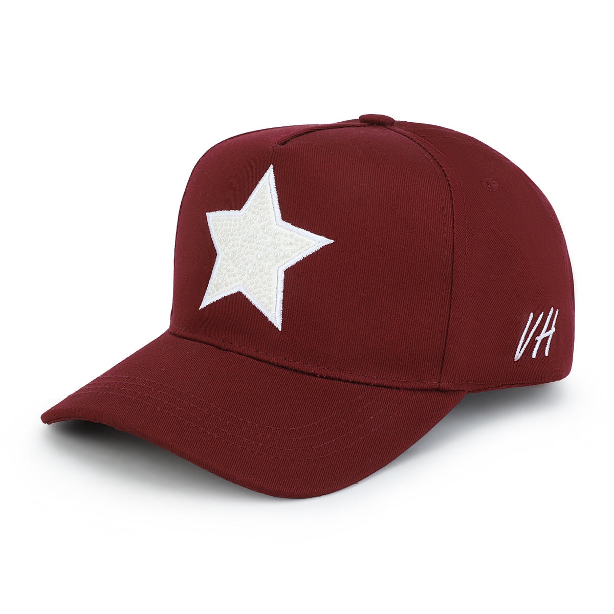  Vintage Havana Vintage Havana Trucker Hat for Women  – Maroon Adjustable Cap – Pearl Star - Default Title - Bonton