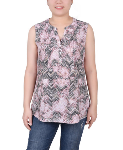 Sleeveless Pintucked Blouse