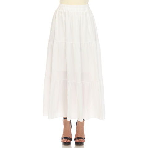 Women's Pleated Tiered Maxi Skirt