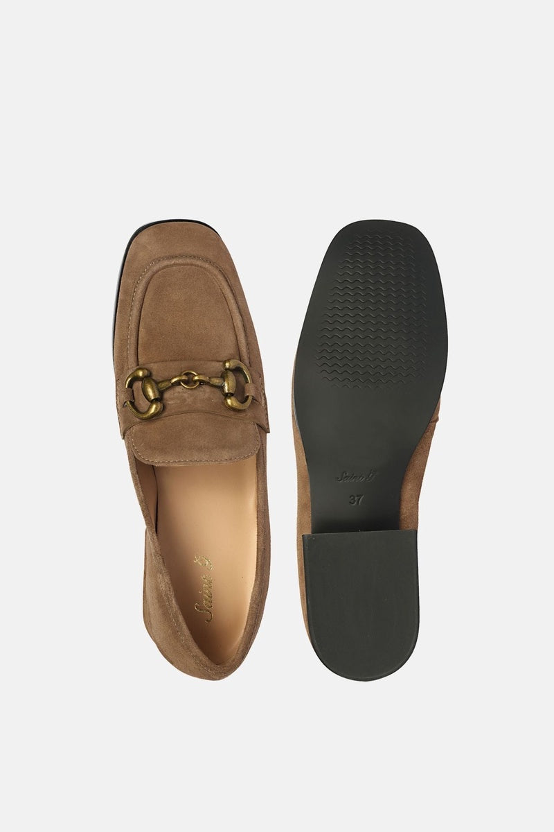  Saint G Jacqueline Suede - Flat Loafers - Dark Taupe - Bonton
