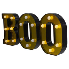 LED Lighted "BOO" Halloween Marquee Sign - 6.5" - Warm White