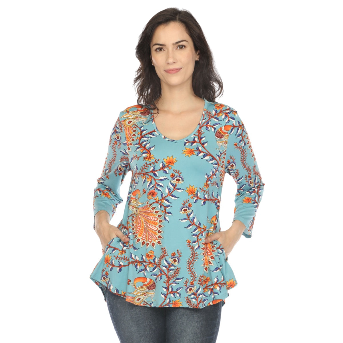  White Mark Women's Vibrant Boho Swing Top - S - Bonton