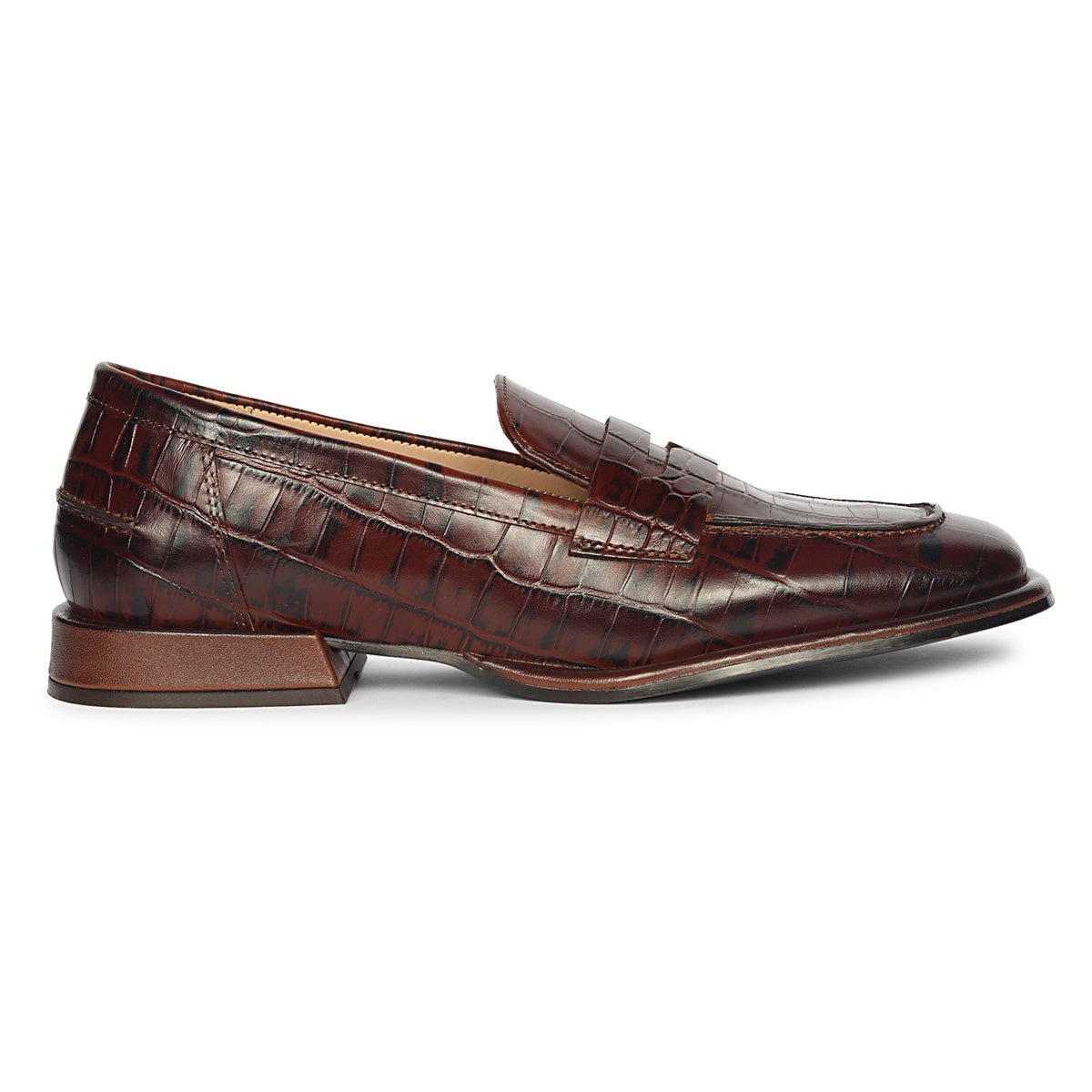  Saint G Carla Croco - Heel Loafers - Chocolate - Bonton