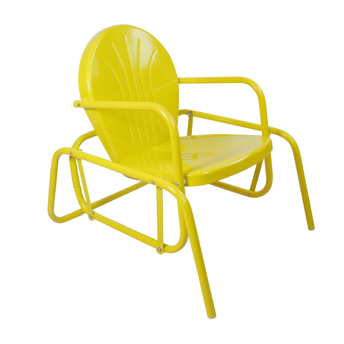  Northlight Outdoor Retro Metal Tulip Glider Patio Chair  Yellow - Yellow - Bonton