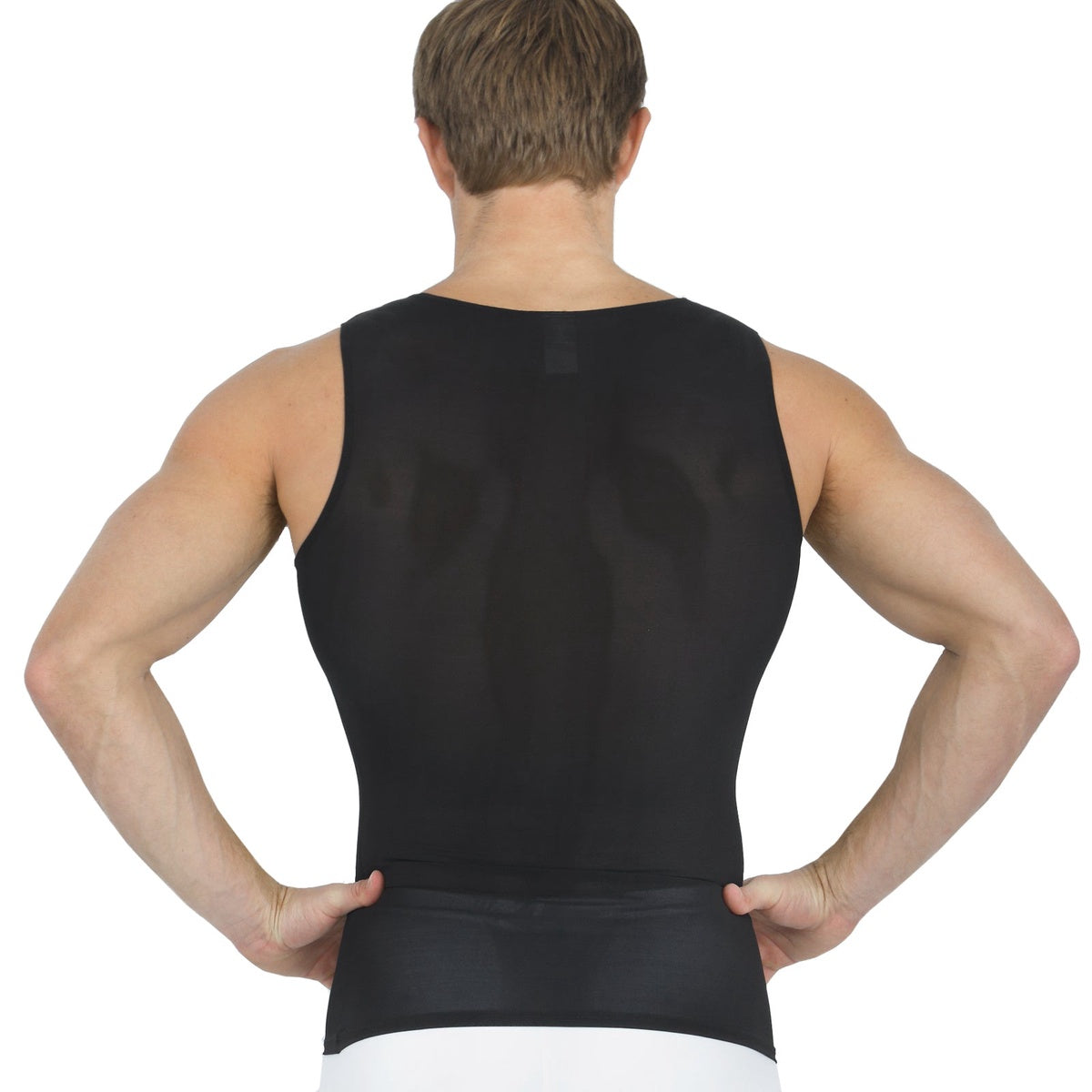  InstantFigure Insta Slim Power Mesh Compression Muscle Tank 180MS0001 - White - Bonton