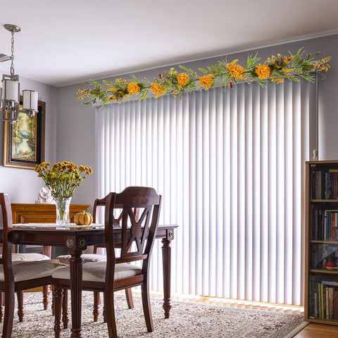 5' X 10" Orange Peony Artificial Fall Harvest Garland  Unlit