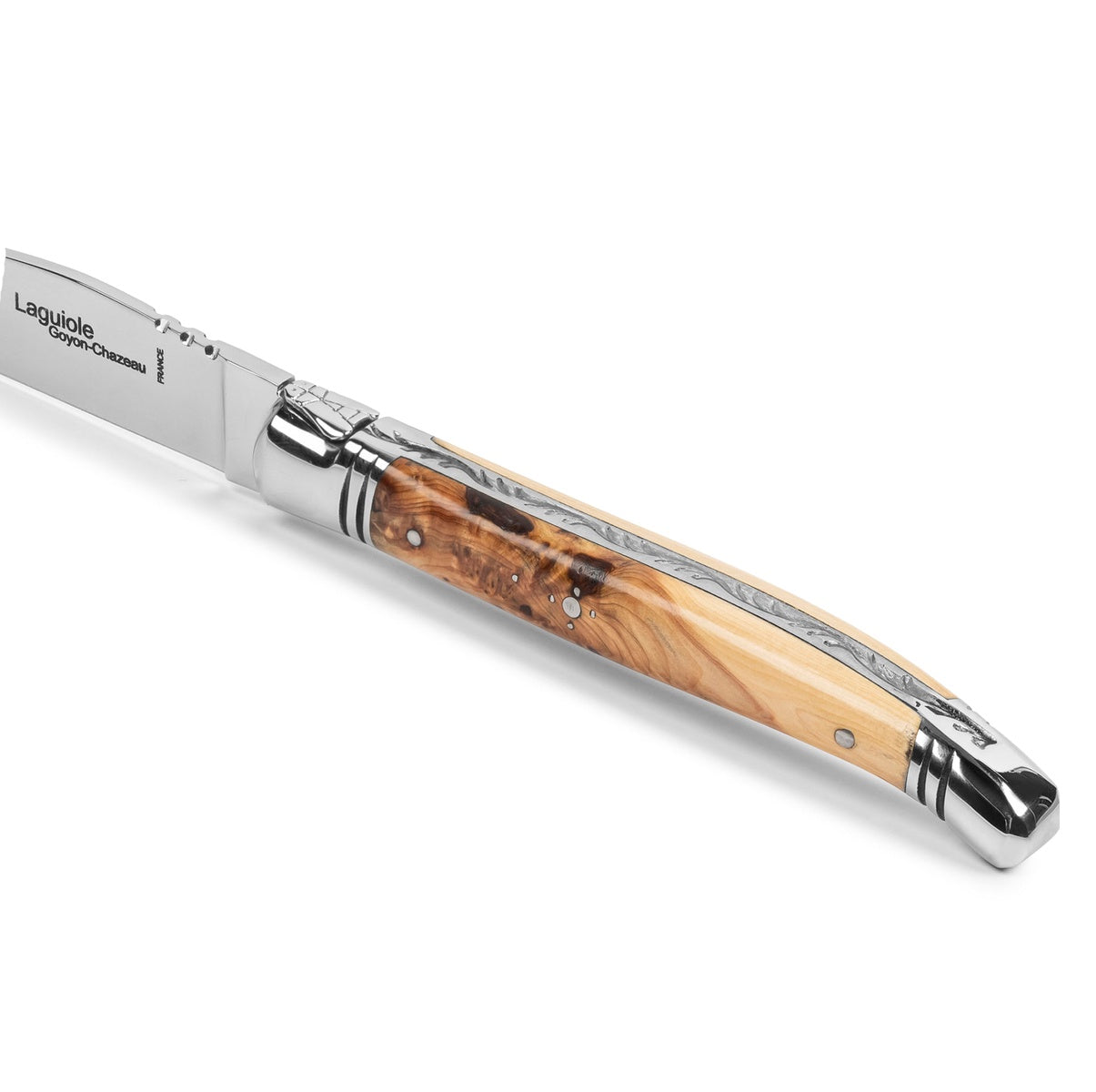  French Home Goyon-Chazeau Set of 4 Laguiole Steak Knives With Juniper Wood Handles - Default Title - Bonton