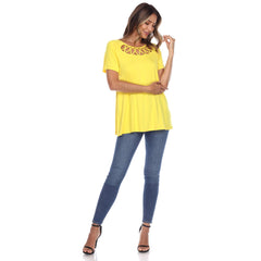 Women's Crisscross Cutout Short Sleeve Top