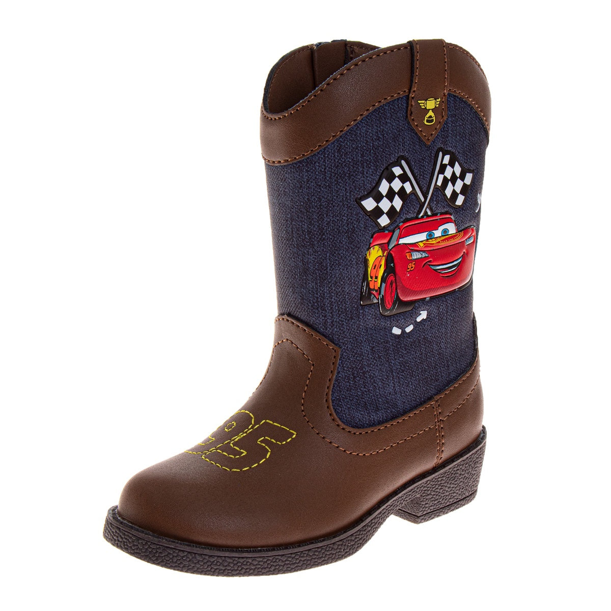 Josmo Josmo Cars Boys Cowboy Boots - Lightning McQueen Calf High Western Country Cow Boy Boot (Toddler) - 6 - Bonton