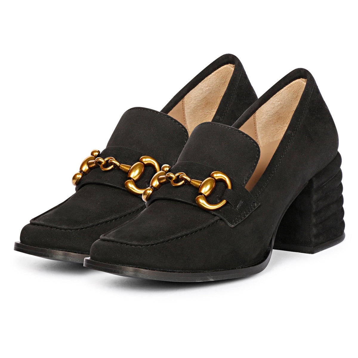  Saint G Saint G Vera Suede - Heeled Loafers - Black - Bonton