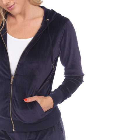 Women's 2 Piece Velour Tracksuit Set
