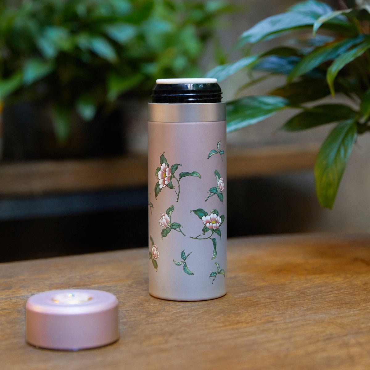  Acera The Flower Fairy Stainless Steel Travel Mug With Ceramic Core - White with Floral Decals - Bonton