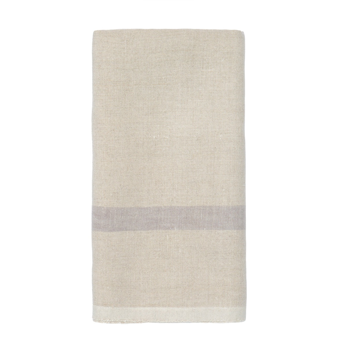  Caravan Laundered Linen Towels, Set of 2 - Grey & Lime - Bonton