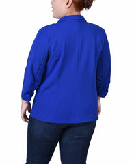 Plus Size 3/4 Sleeve Scuba Crepe Jacket