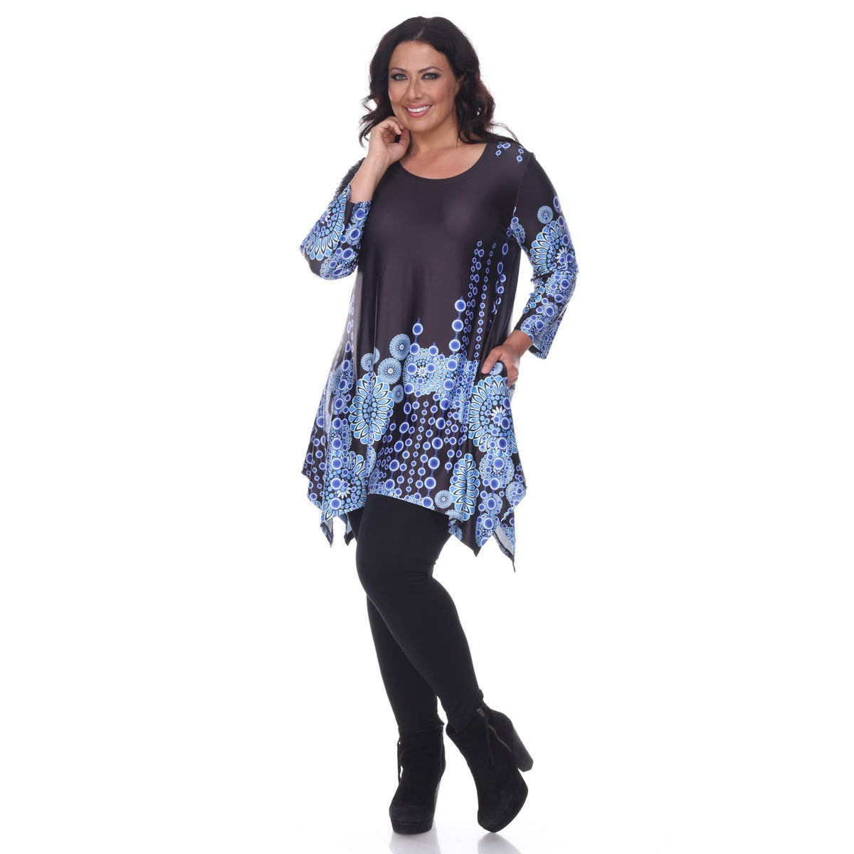  White Mark Plus Size Rella Tunic - 1X - Bonton