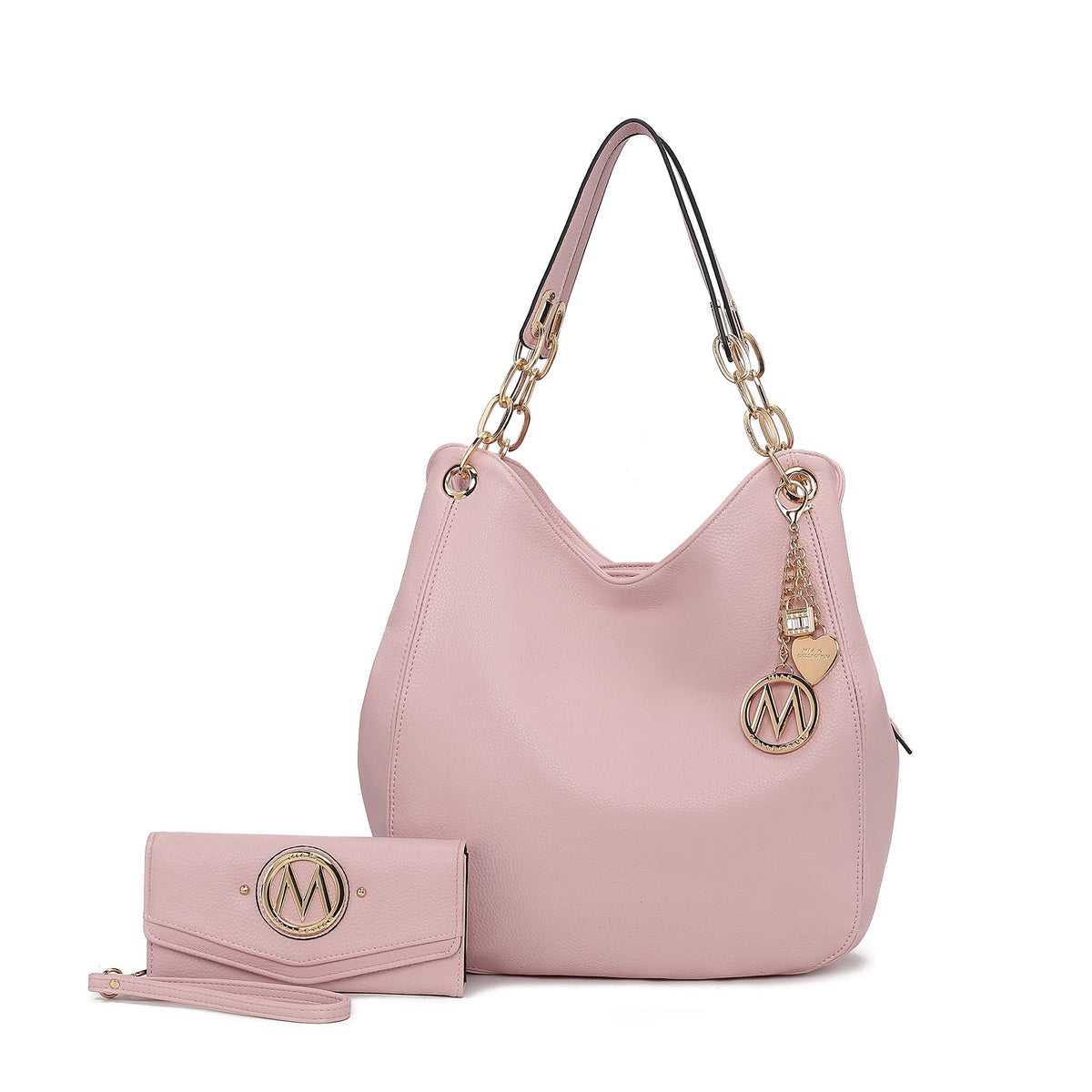  MKF Collection Ashley Hobo Bag and Wallet Set - Cognac Brown - Bonton