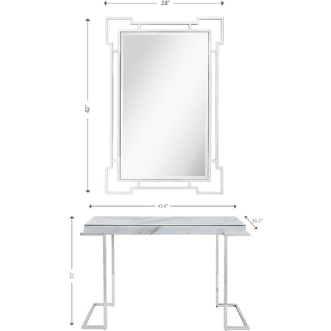 Aldon Wall Mirror and Console Table