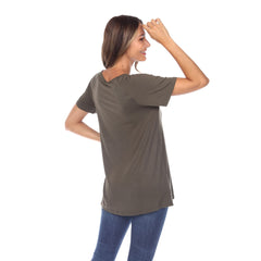 Women's Crisscross Cutout Short Sleeve Top