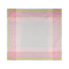 Cleopatra 71" X 100" Linen Tablecloth - Chartreuse, Rose, and Pale Lavender