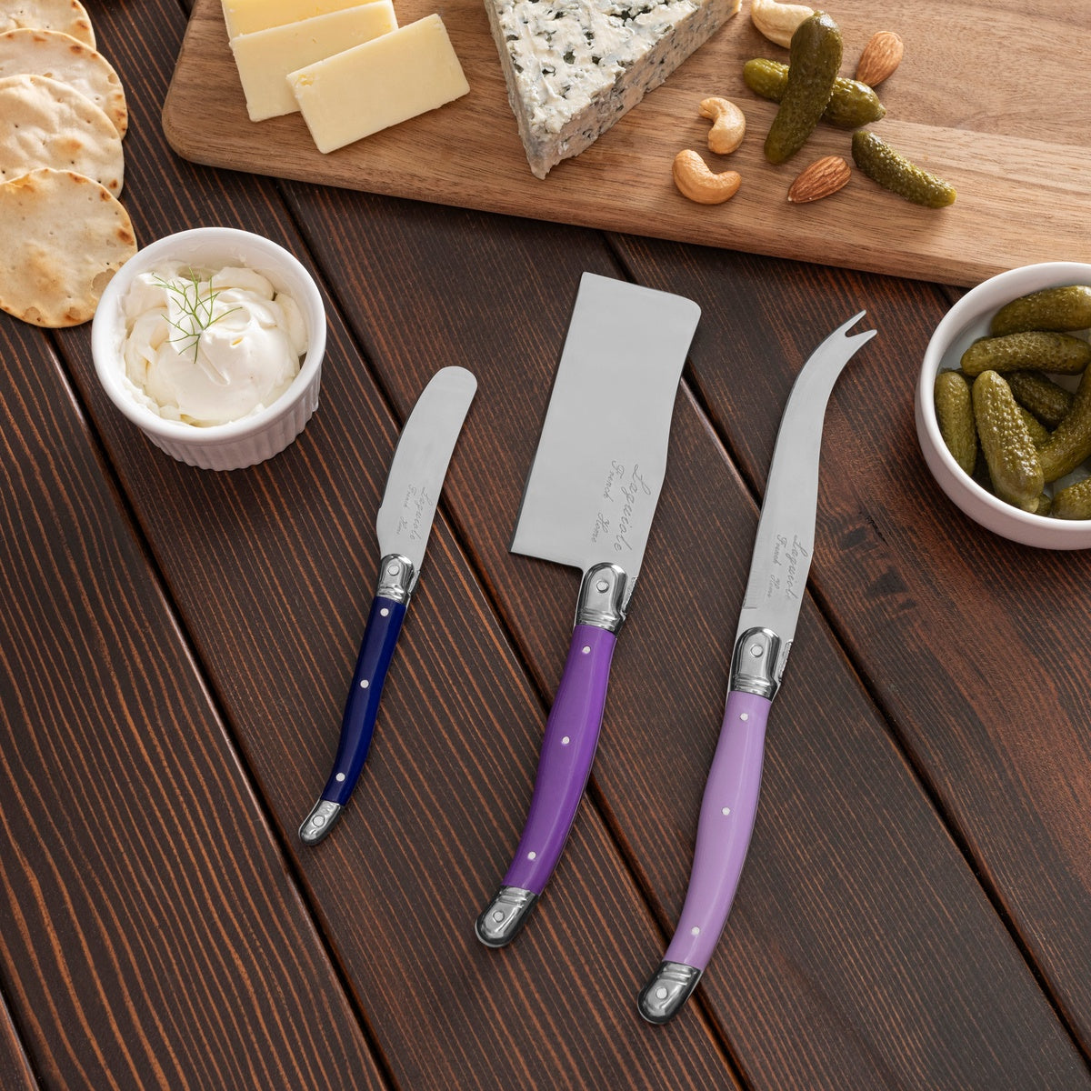  French Home French Home Laguiole Set of 3 Cheese Knives - Plum Rose - Default Title - Bonton