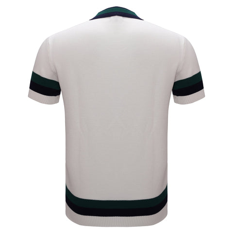 Heritage Stripe Knit Polo WHITE