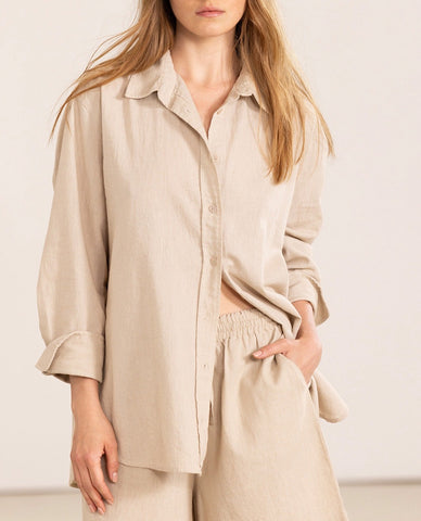Long Sleeve Button Down Cover Up Blouse
