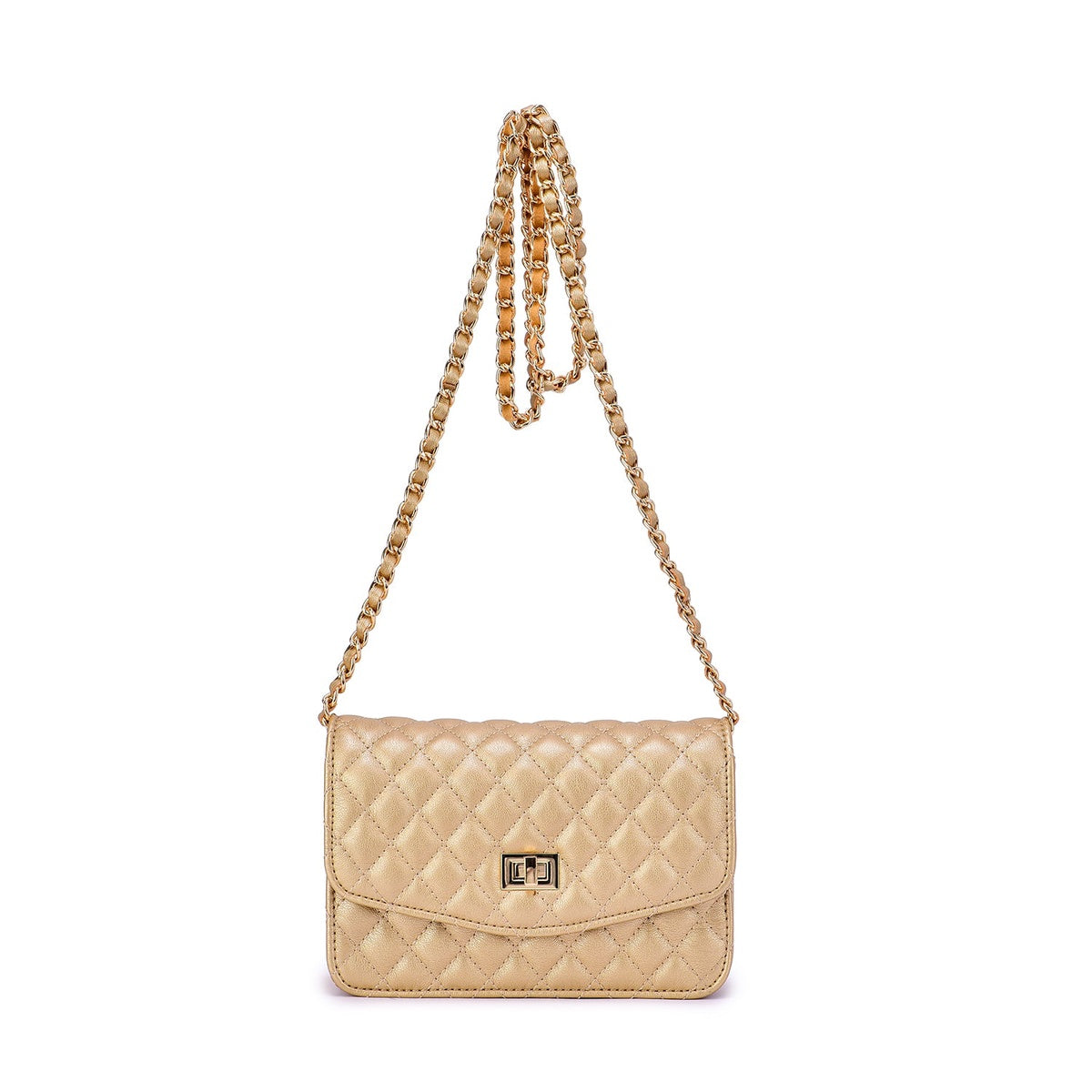  Mellow World Amanda Quilted Crossbody Clutch - White - Bonton