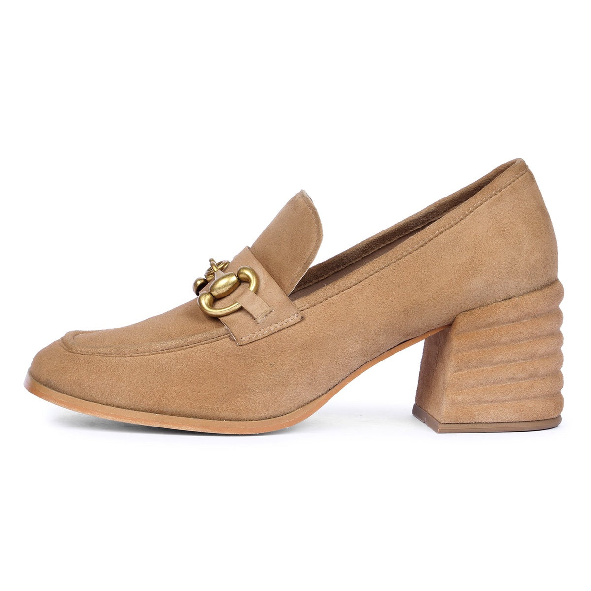  Saint G Vera Suede - Heeled Loafers - Beige - Bonton