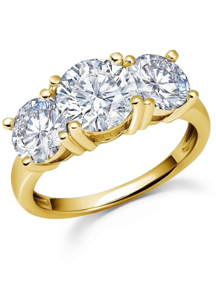  CRISLU Classic Gold Three Stone Ring - 5 - Bonton