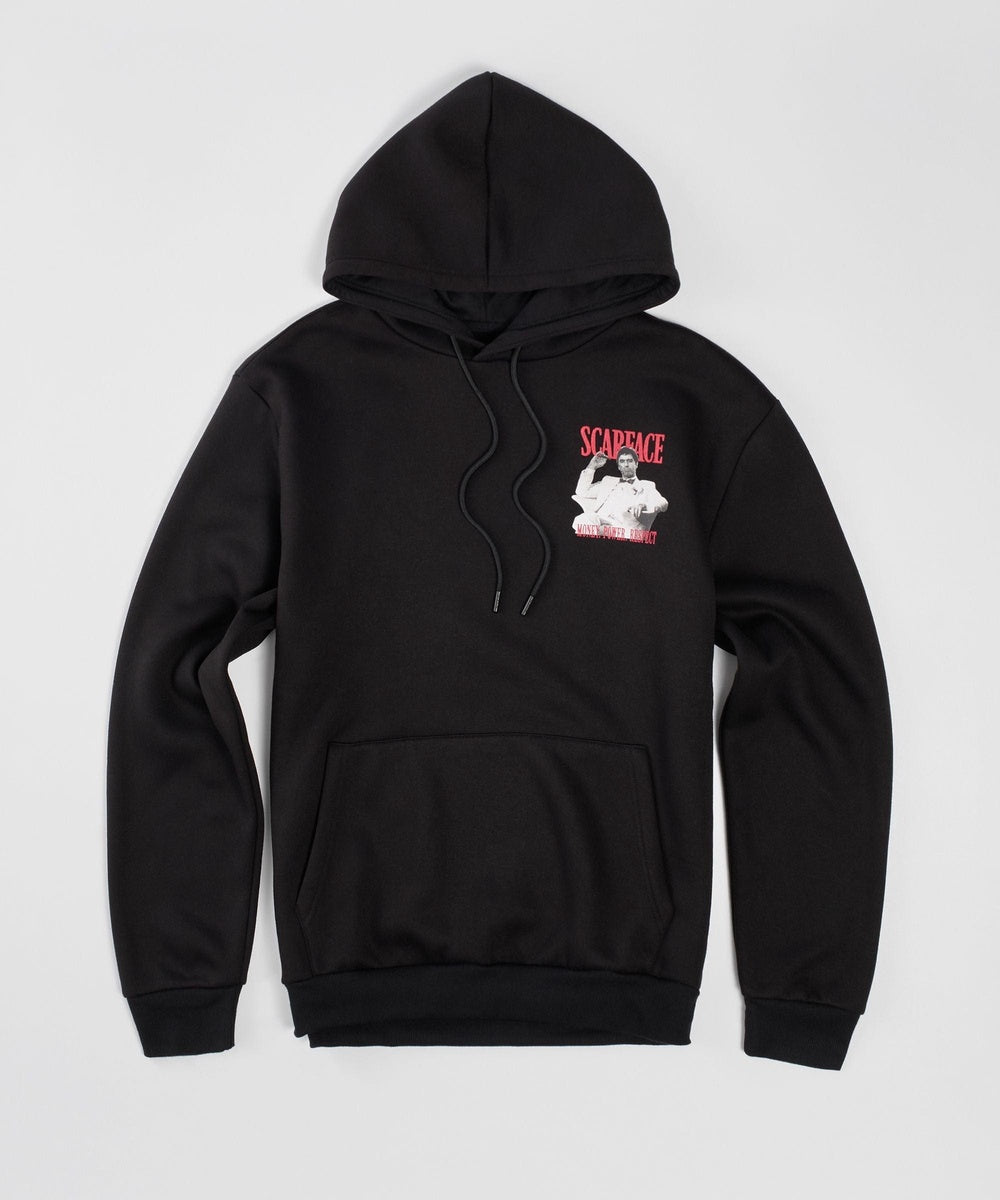  Reason Clothing Scarface Tony Back Print Hoodie - Black - BLACK - Bonton