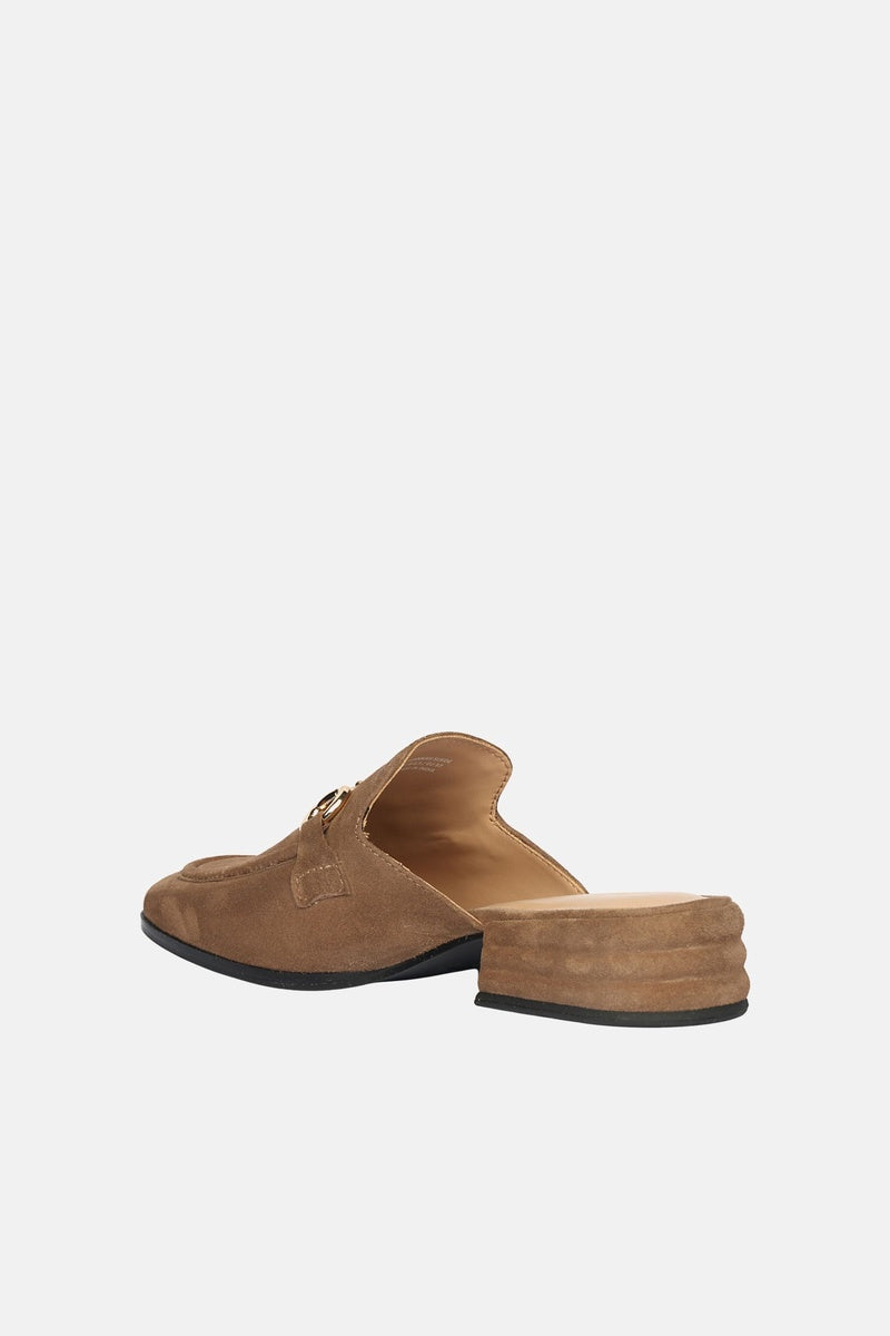  Saint G Savannah Suede - Heeled Mule - Dark Taupe - Bonton